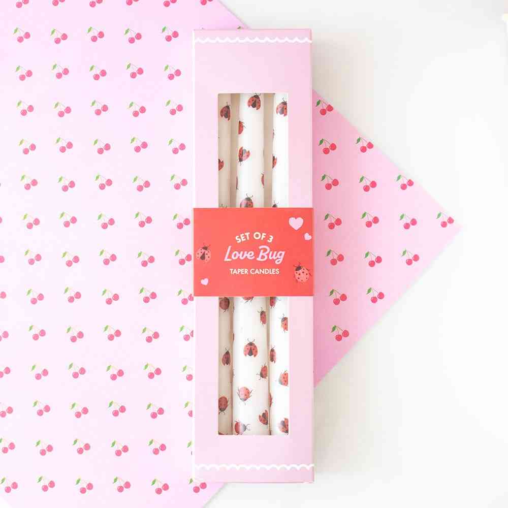 Something Different - Set of 3 Love Bug Ladybird Taper Bougie - Multicolore